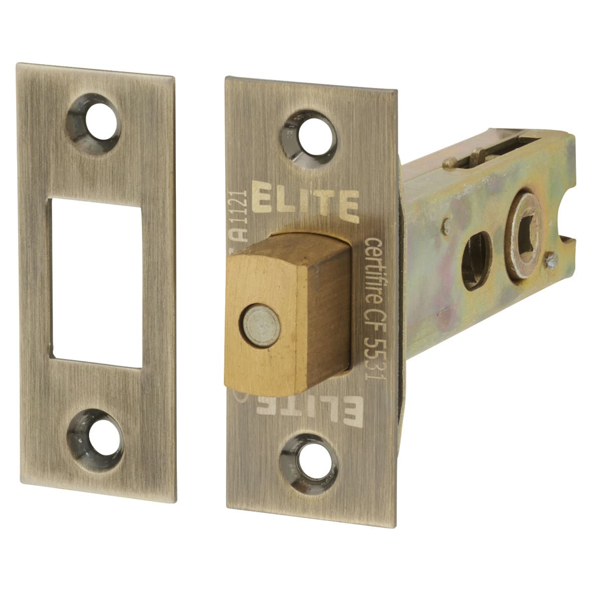 Antique Brass Bathroom Deadbolt Lock Door Handles on Rose Pack - Lancaster Range - view 4