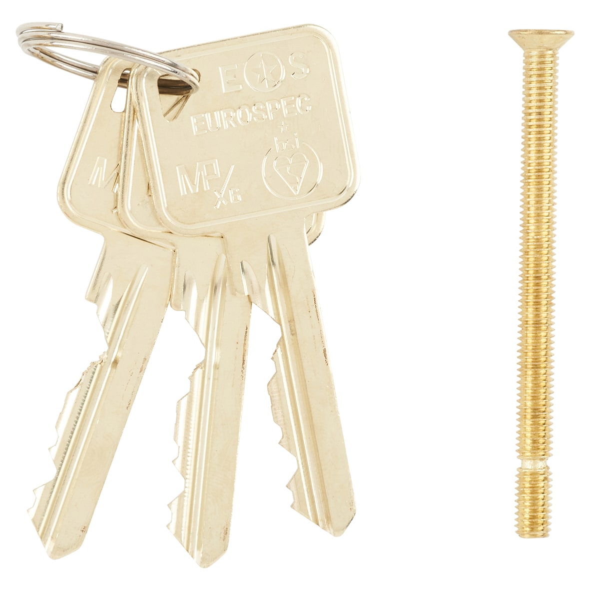 1 Star 6 Pin 70mm Euro Double Cylinder - 35 + 35mm - Satin Brass - Keyed to Differ - view 3