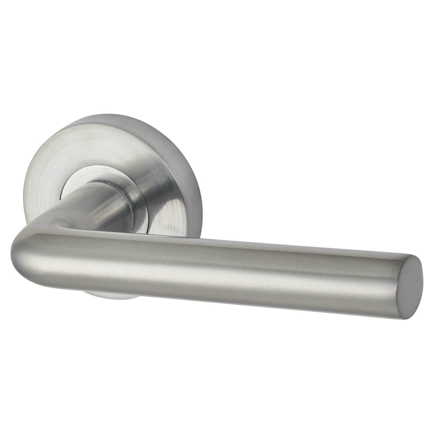 Satin Chrome Door Handles on Round Rose - Riva Range - view 2