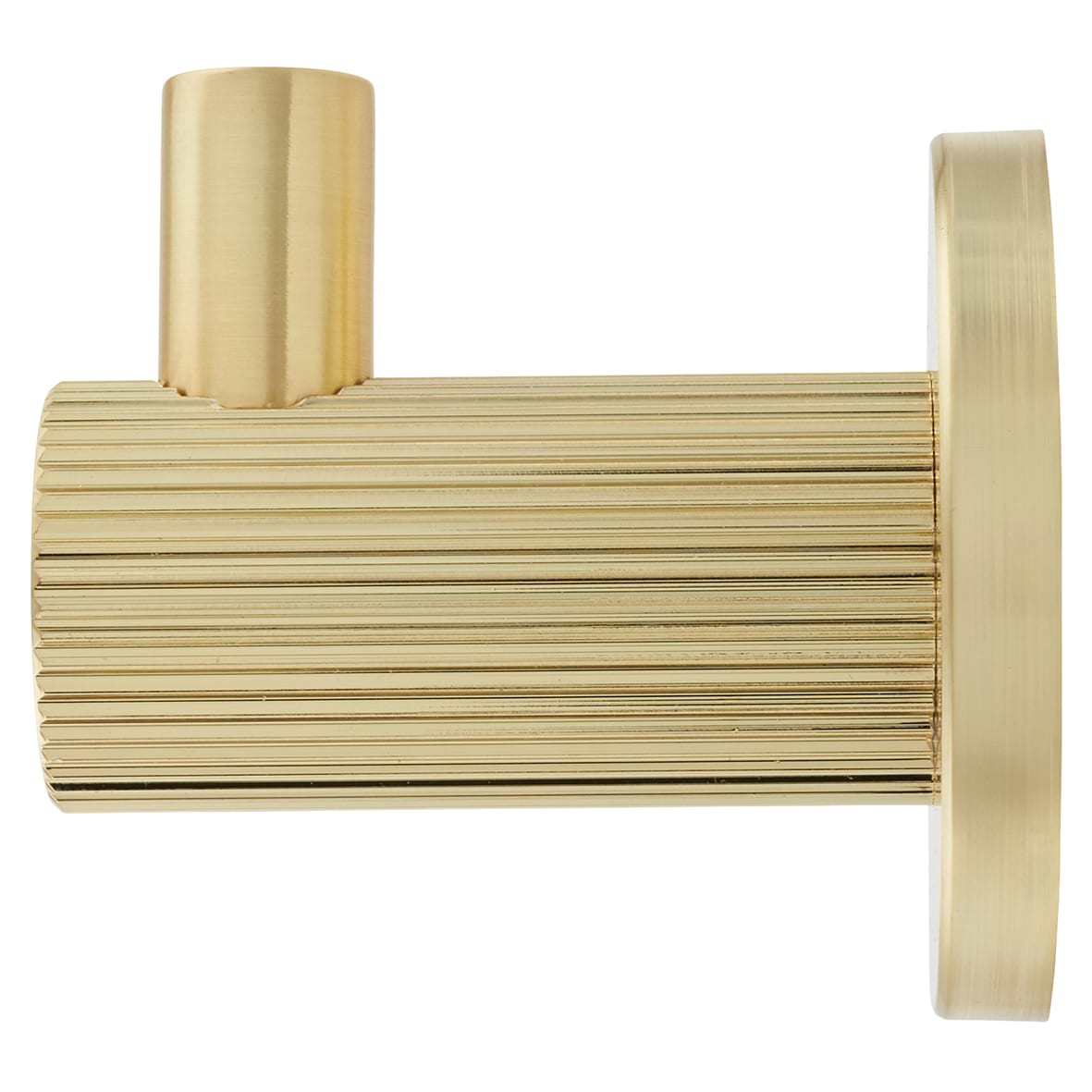 Lines Single Coat Hook - 50 x 25mm - Satin Brass - view 2