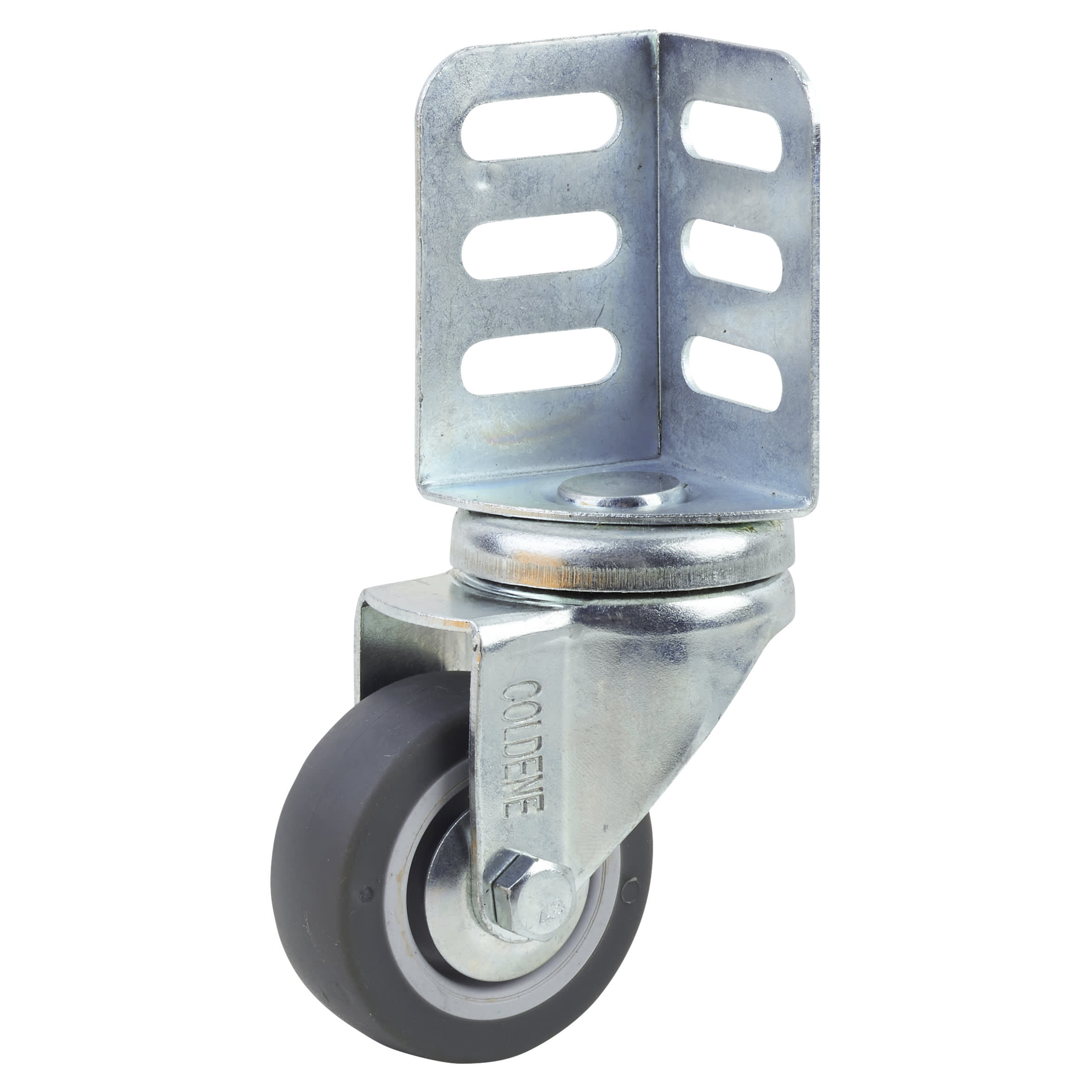 Corner Mount Castor - Swivel - 40kg Max Weight - 50mm Diameter - Grey - view 2