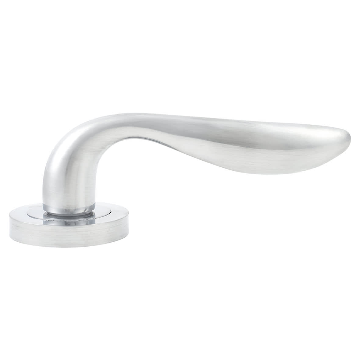 Satin Chrome Door Handles on Round Rose - Sussex Range - view 4