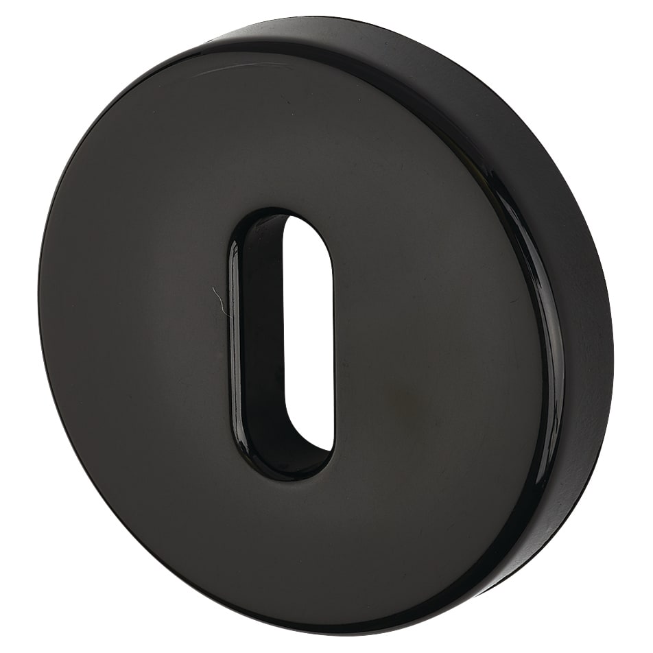 Nylon Escutcheon - 52mm Diameter - Keyhole - Ebony Black - Pair - view 2