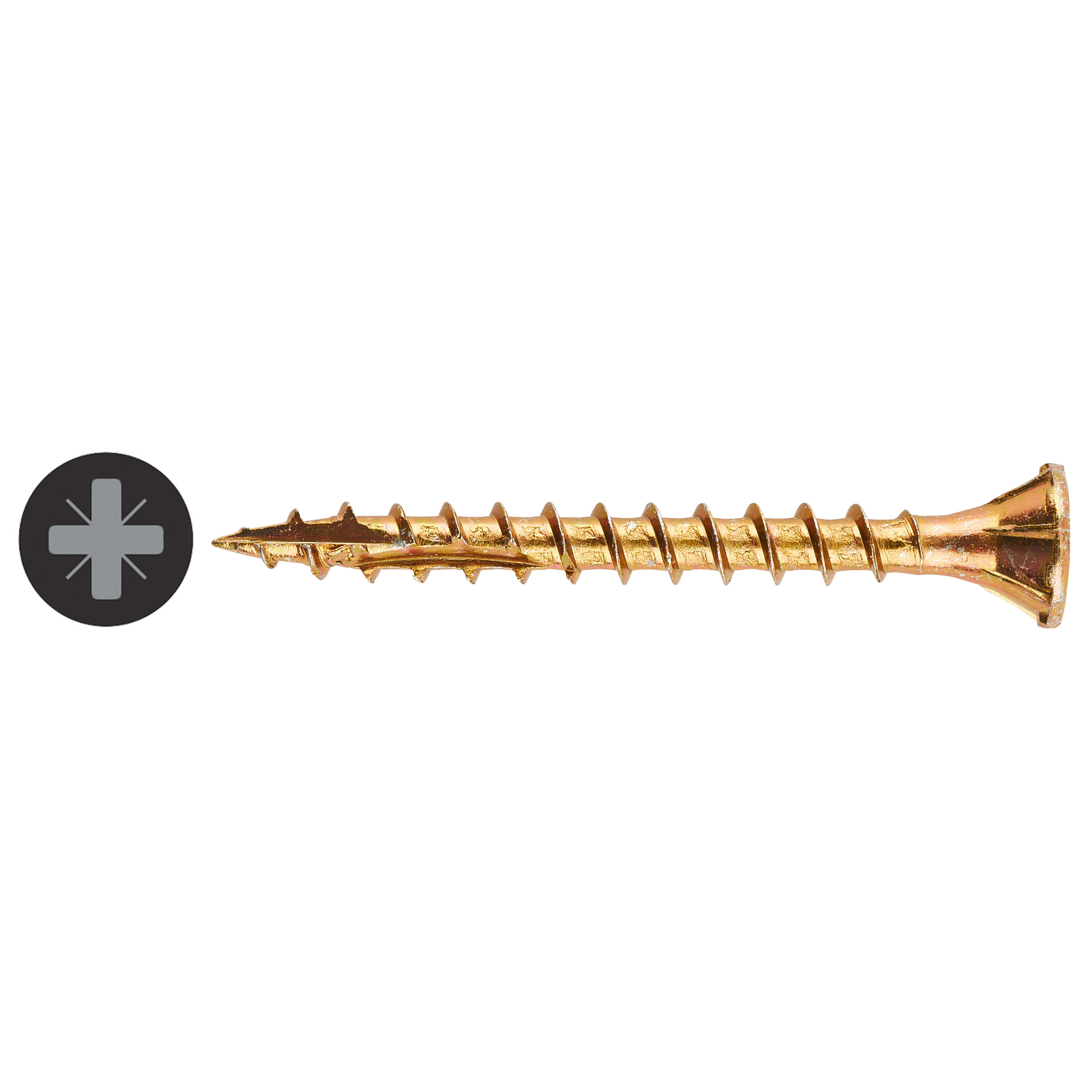 Cutter Pozi Countersunk Wood Screws Tub - 4.0 x 40mm - Yellow Zinc - Pack of 1200 - view 3