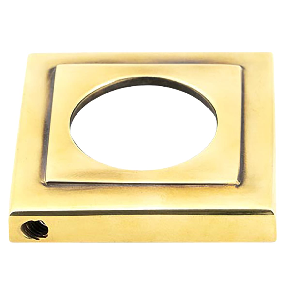 Aged Brass Door Handles on Square Rose - Newbury Range - view 2
