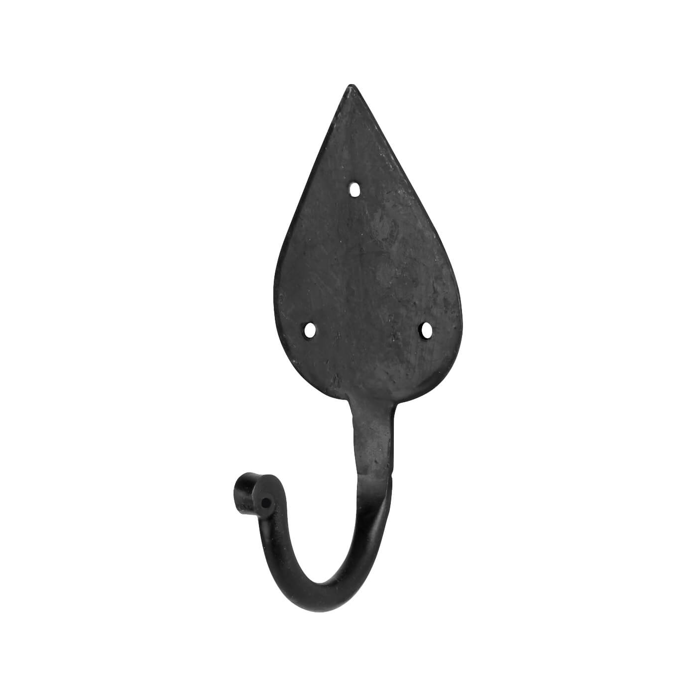 Gothic Single Coat Hook - 115 x 57mm - Antique Black Iron - view 2