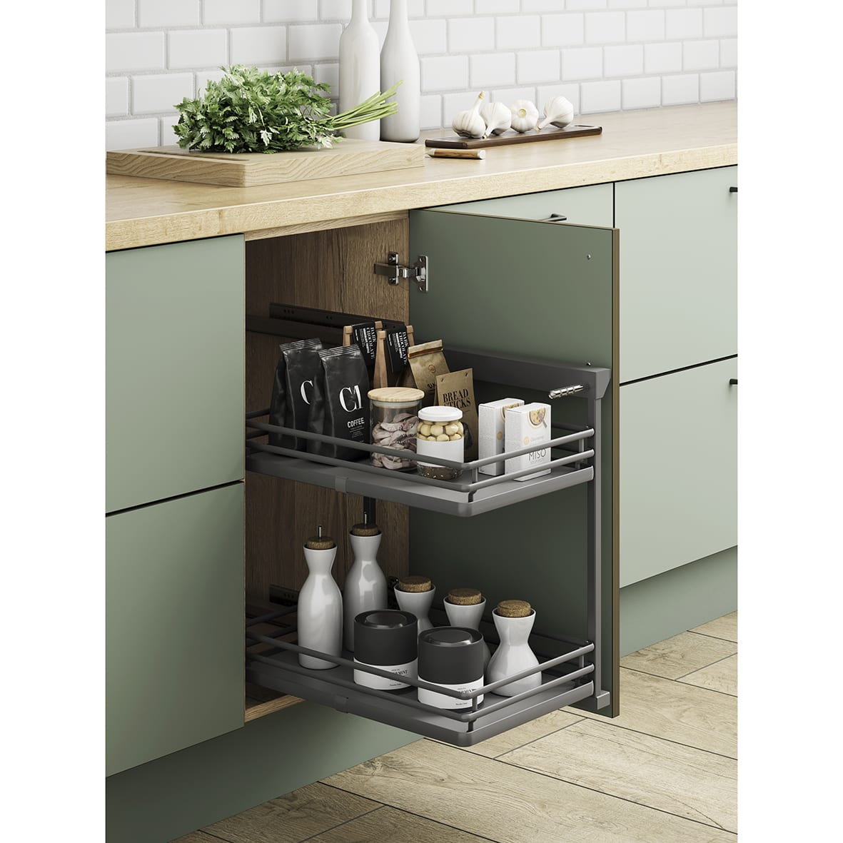 Soft Close Corner Organiser Plus - Left Hand - Fits to Cabinet Width 900/1000mm - view 3