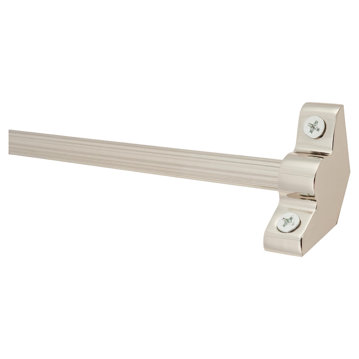 Lines Stair Rod with Plain Finials - 900mm Length - Polished Nickel - view 2
