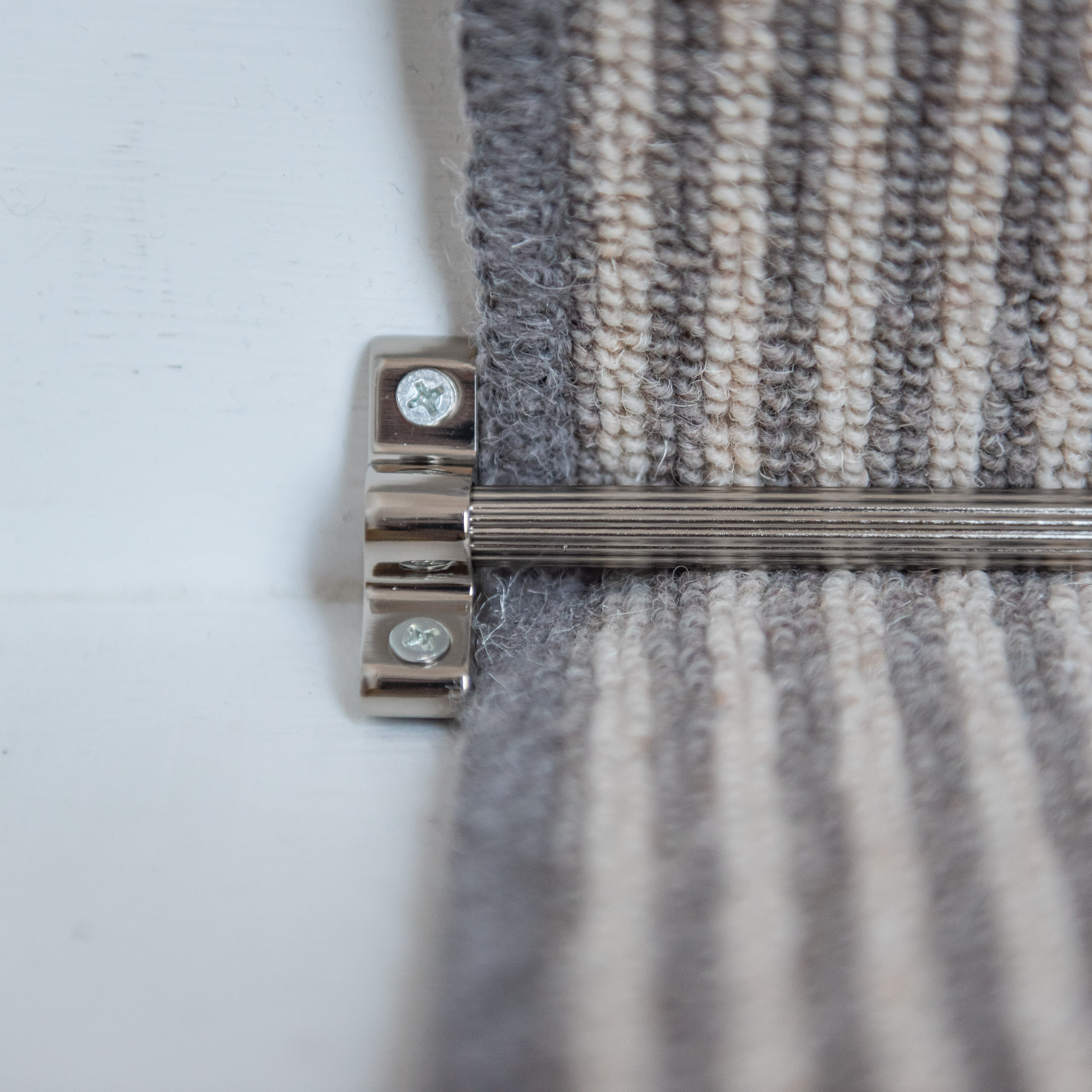 Lines Stair Rod with Plain Finials - 900mm Length - Polished Nickel - view 5