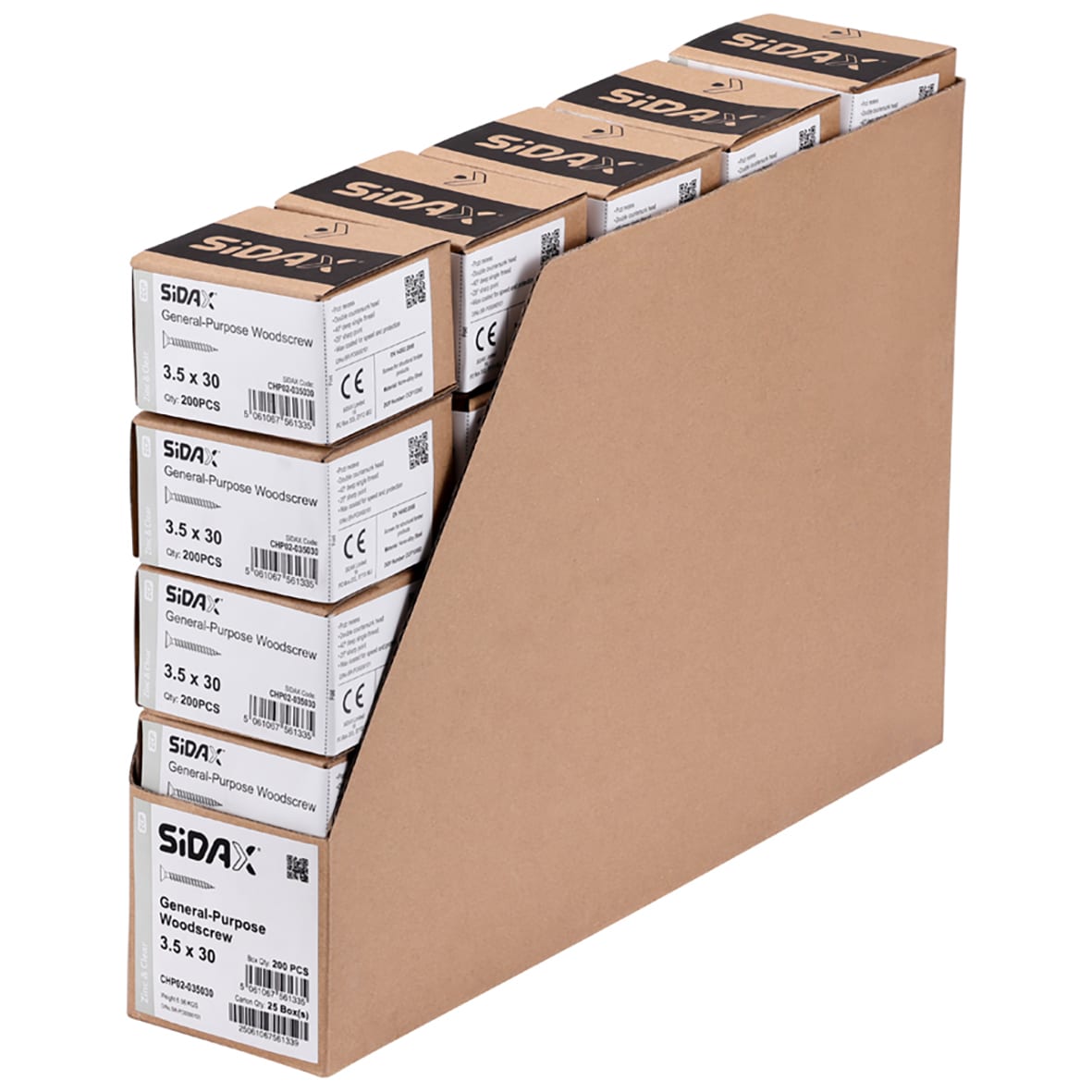 General Purpose Pozi Countersunk Chipboard Wood Screws - 3.5 x 30mm - Zinc Plated - Pk of 200 - view 3