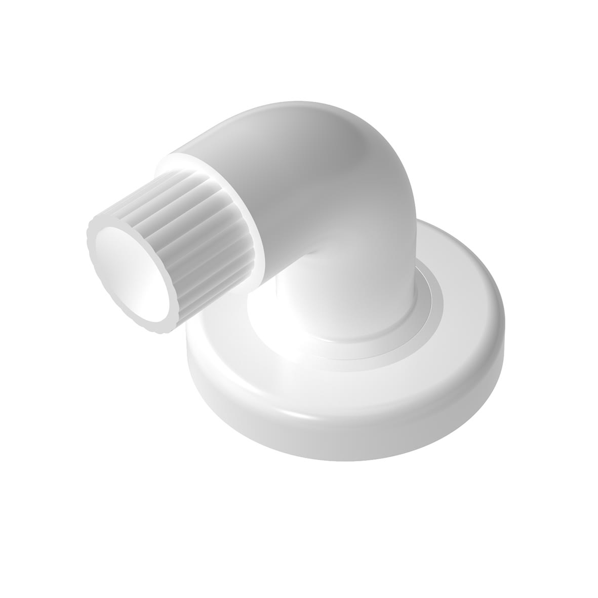 Modular Fluted Hand Rail - 82 x 40 x 84mm - Wall Fixed Elbow Joint - White - view 2