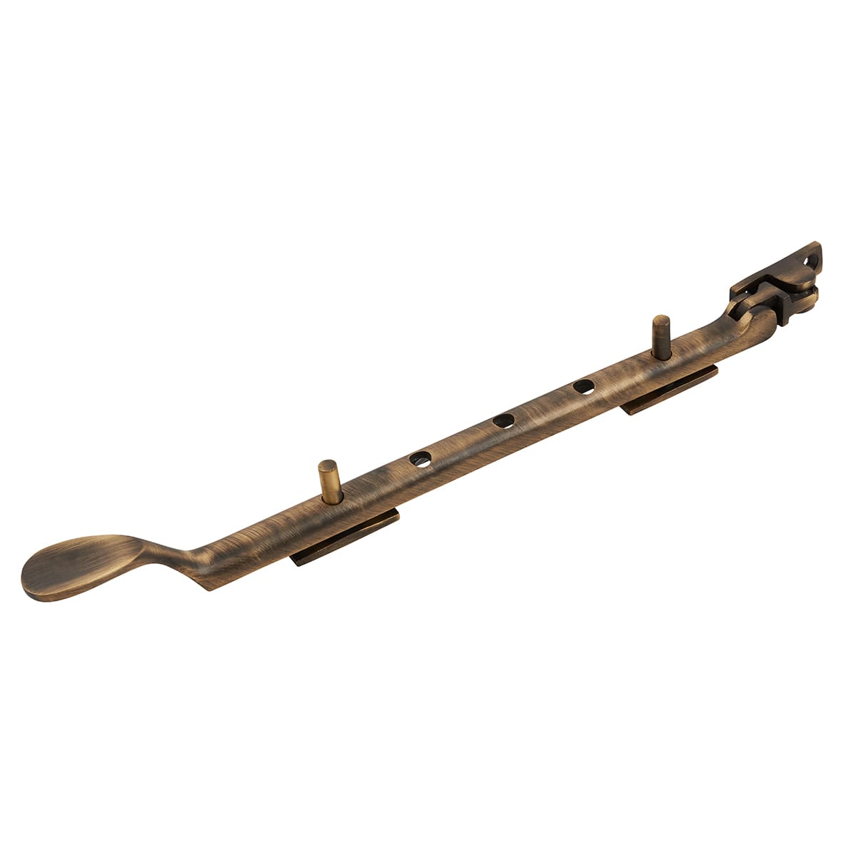 Cast Victorian Casement Window Stay - 12"/300mm Length - Antique Brass - view 3