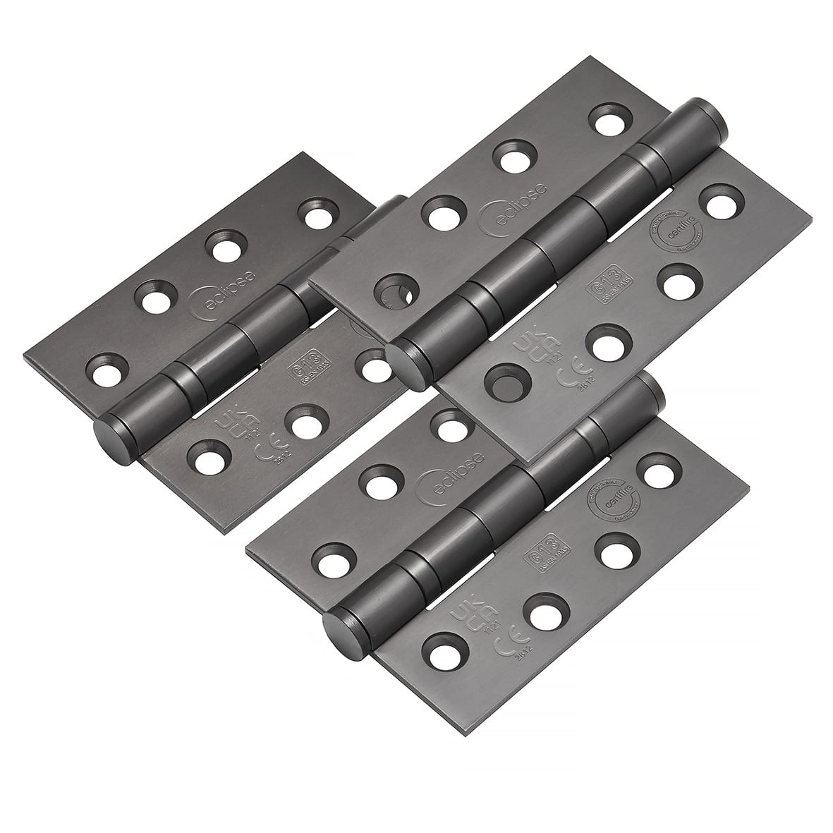 Ball Bearing Grade 13 Butt Fire Door Hinge - 102 x 76 x 3mm - Dark Bronze - Pack of 3 - view 2
