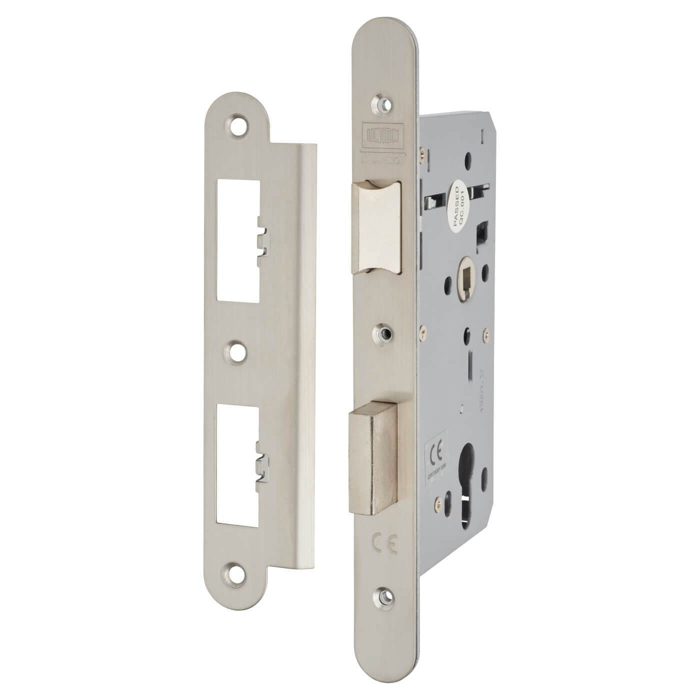 Heavy Duty DIN Euro Escape Sashlock - 90mm Case - 60mm Backset - Radius - Stainless - view 2