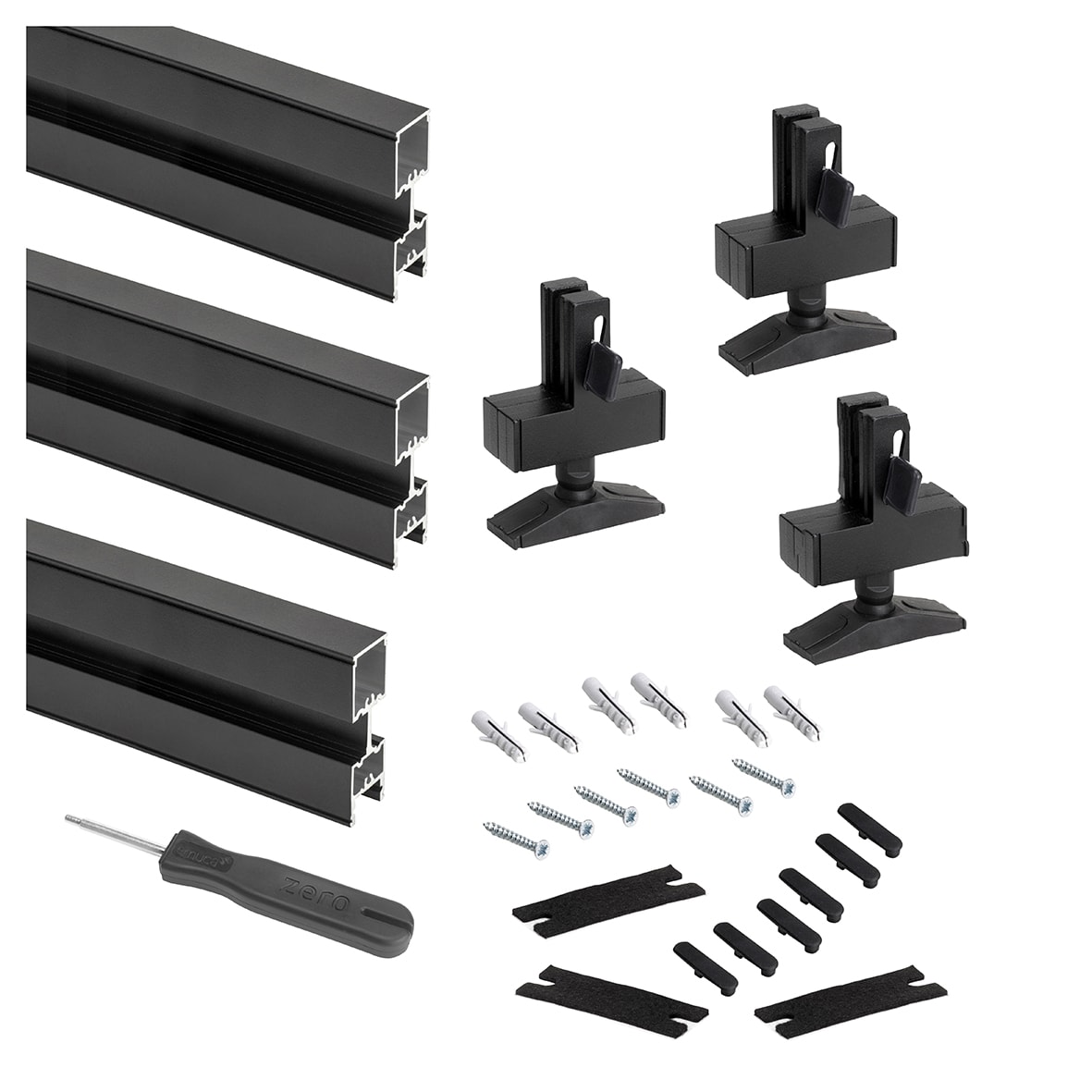 Zero 3 Profile Floor to Ceiling Kit - 2900mm Length - Black - view 2
