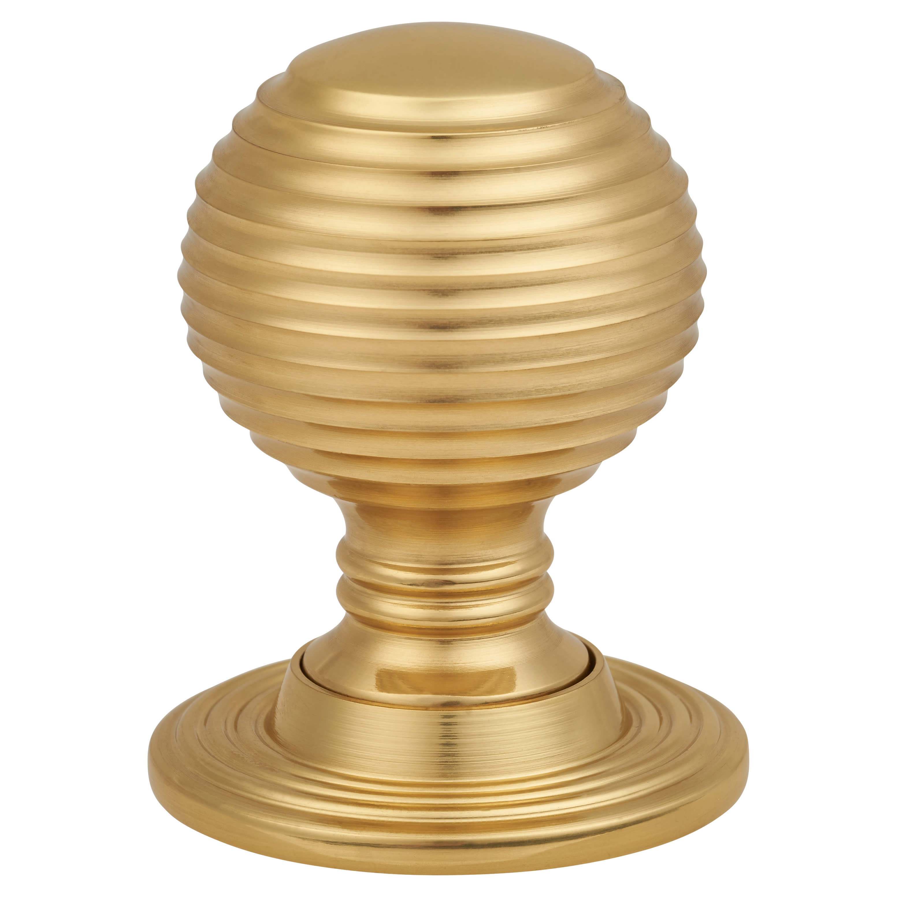 Beehive Ball Cabinet Knob - 35mm Diameter - Polished Brass - view 3