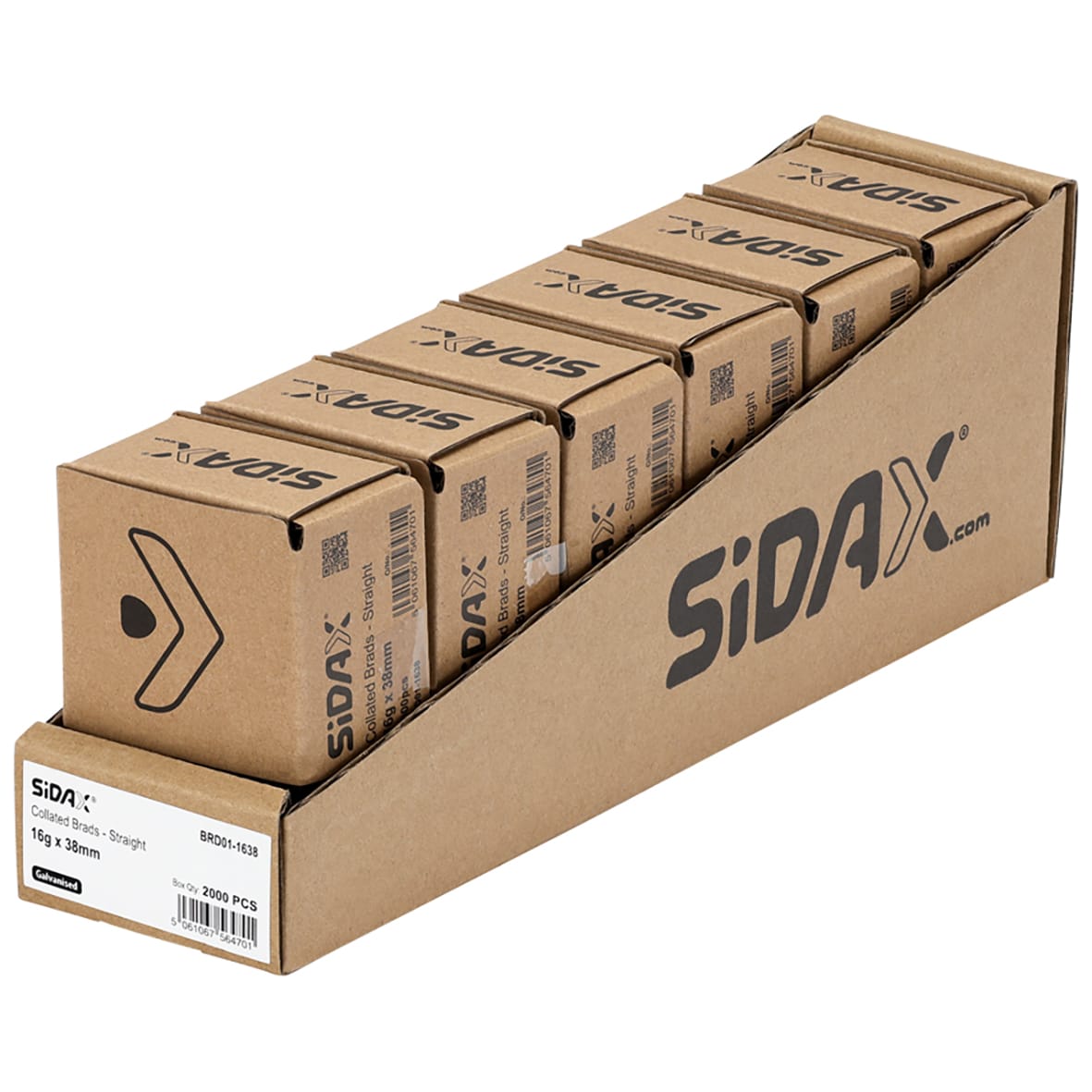 Second Fix Brad Nail - Straight - 16 Gauge x 38mm - Galvanised - Pack of 2000 - view 3