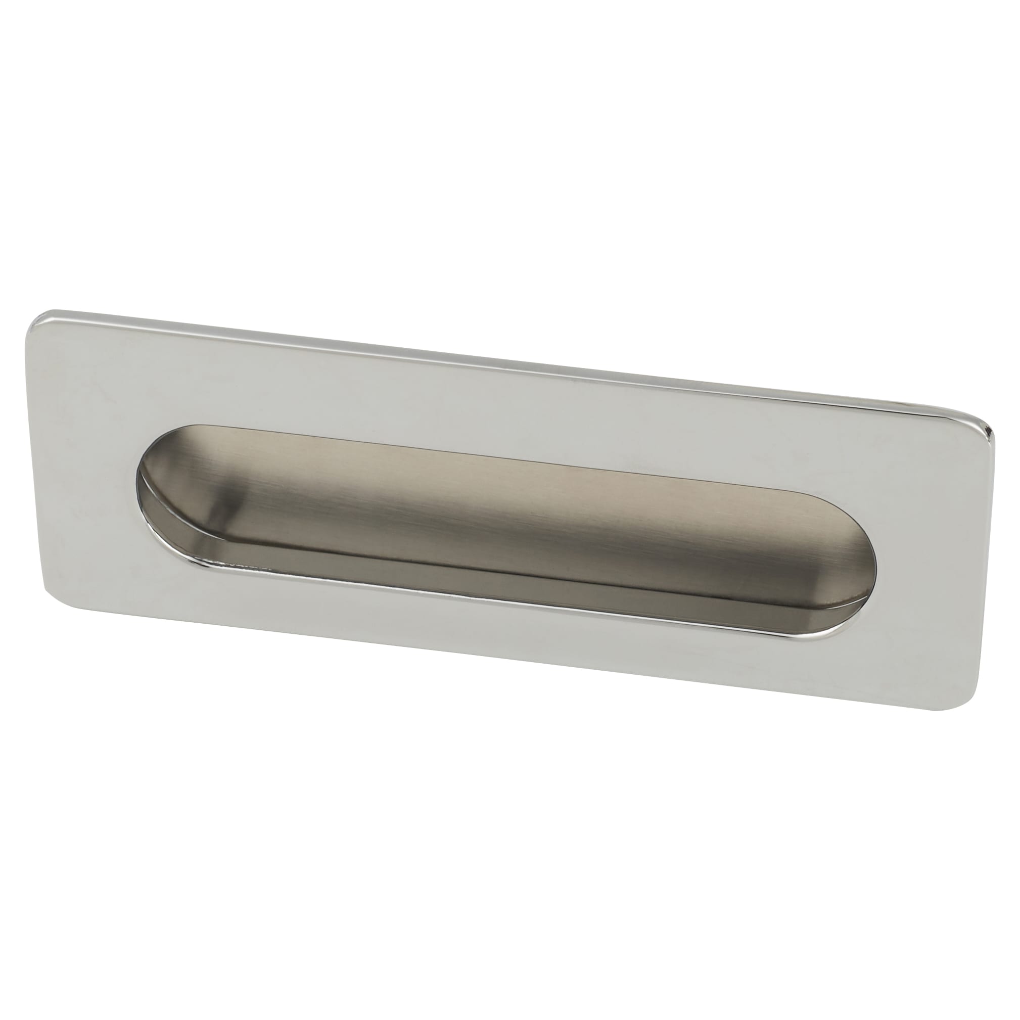 Rectangular Flush Cabinet Pull Handle - 106 x 39mm - Polished Chrome - view 2