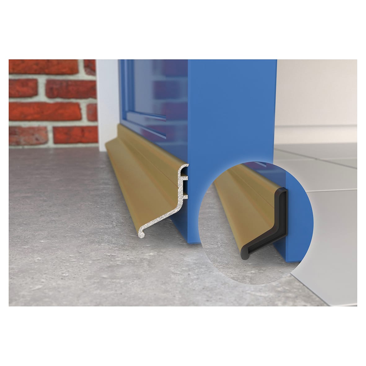 Slimline Rain Deflector & Drip Weather Bar - 914mm Length - Inward/Outward Opening - Gold - view 2