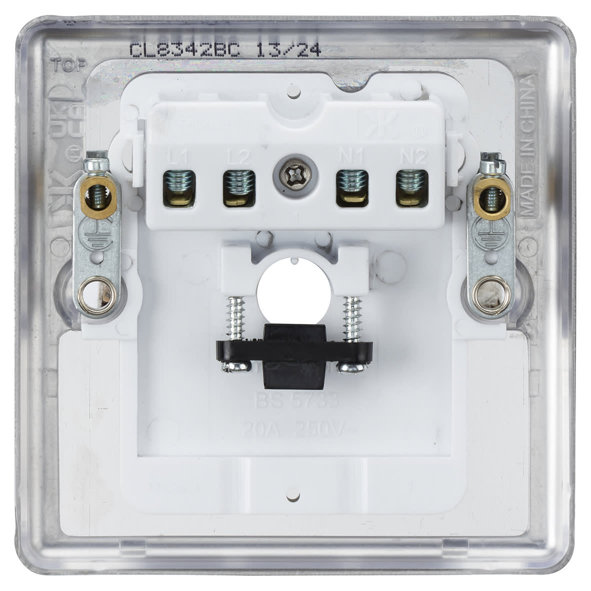 20A Round Edge Flex Outlet Plate - Brushed Chrome - view 3