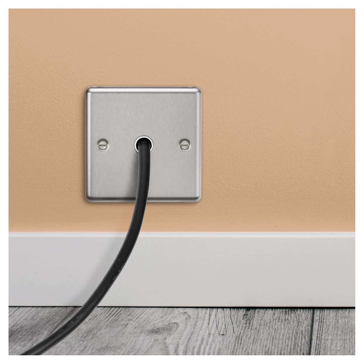 20A Round Edge Flex Outlet Plate - Brushed Chrome - view 4