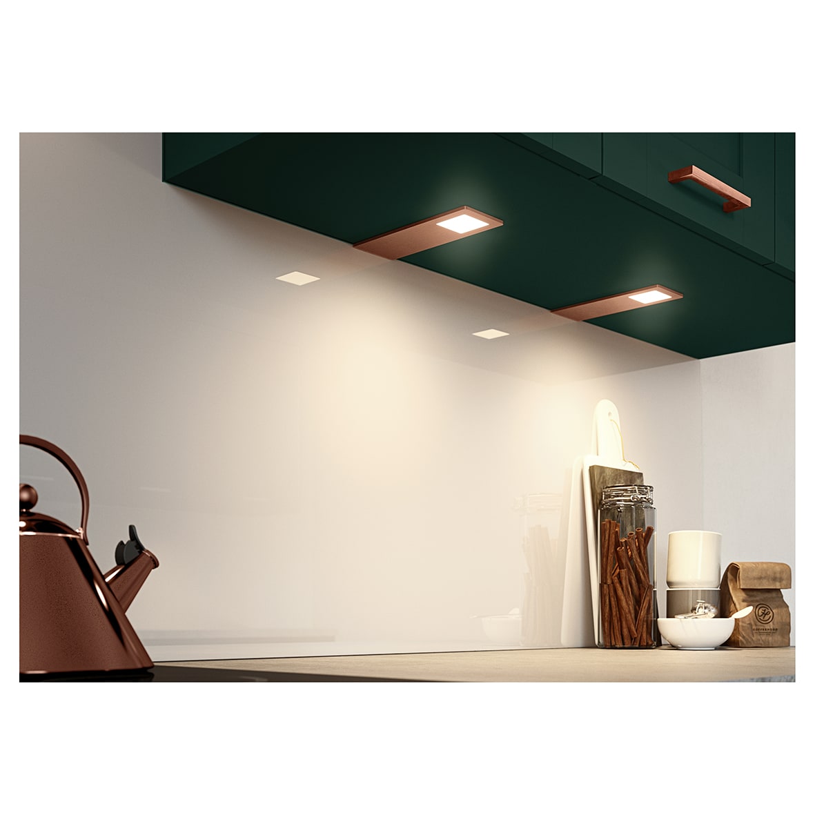 Astro 4.8W LED Rectangle Cabinet Downight with Driver - 3000K/4000K/5000K CCT - Copper - Pack of 3 - view 2