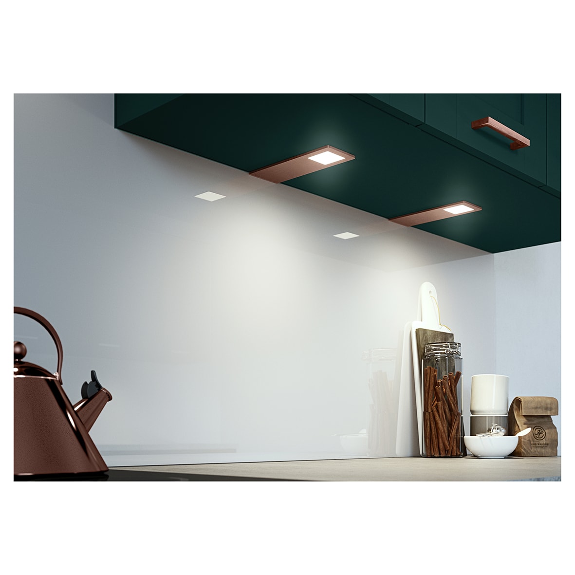 Astro 4.8W LED Rectangle Cabinet Downight with Driver - 3000K/4000K/5000K CCT - Copper - Pack of 3 - view 4