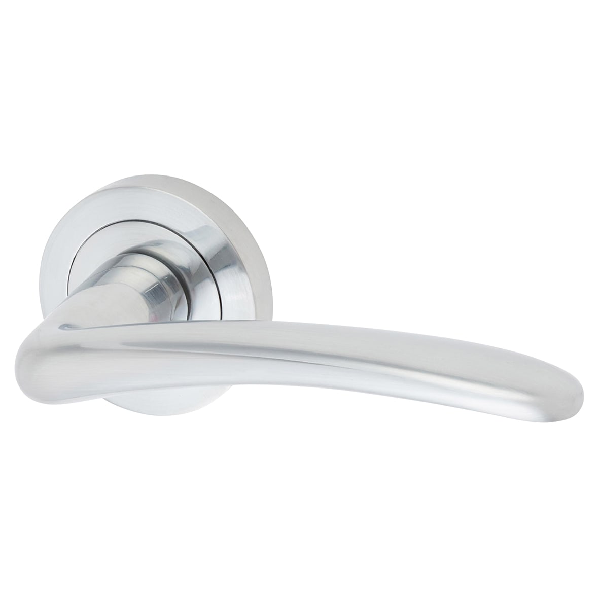 Satin Chrome Door Handles on Round Rose - Eloise Range - view 4