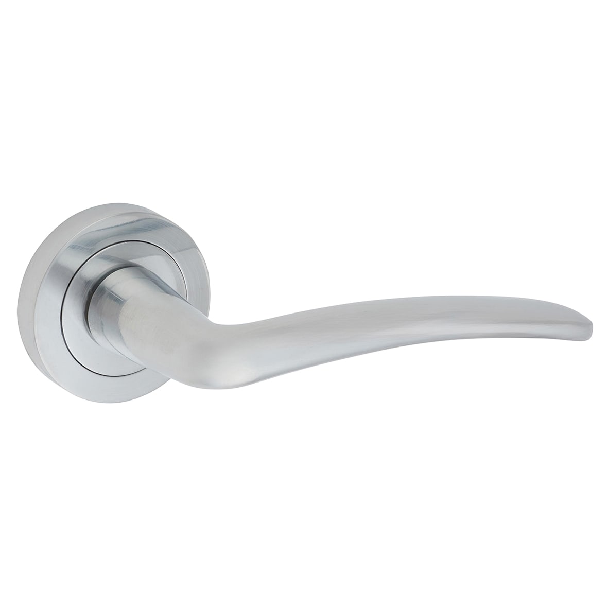 Satin Chrome Door Handles on Round Rose - Eloise Range - view 5
