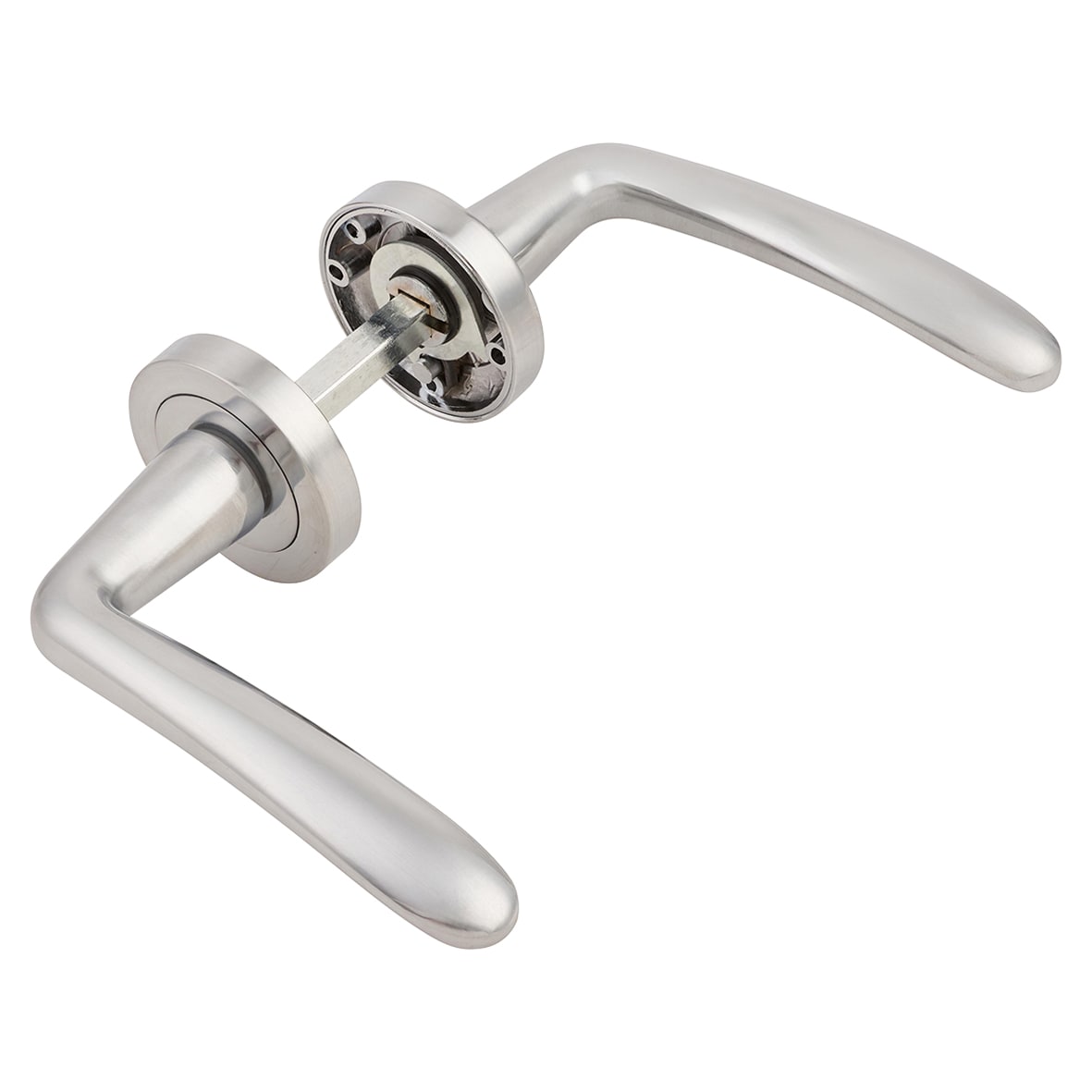 Satin Chrome Door Handles on Round Rose - Eloise Range - view 6
