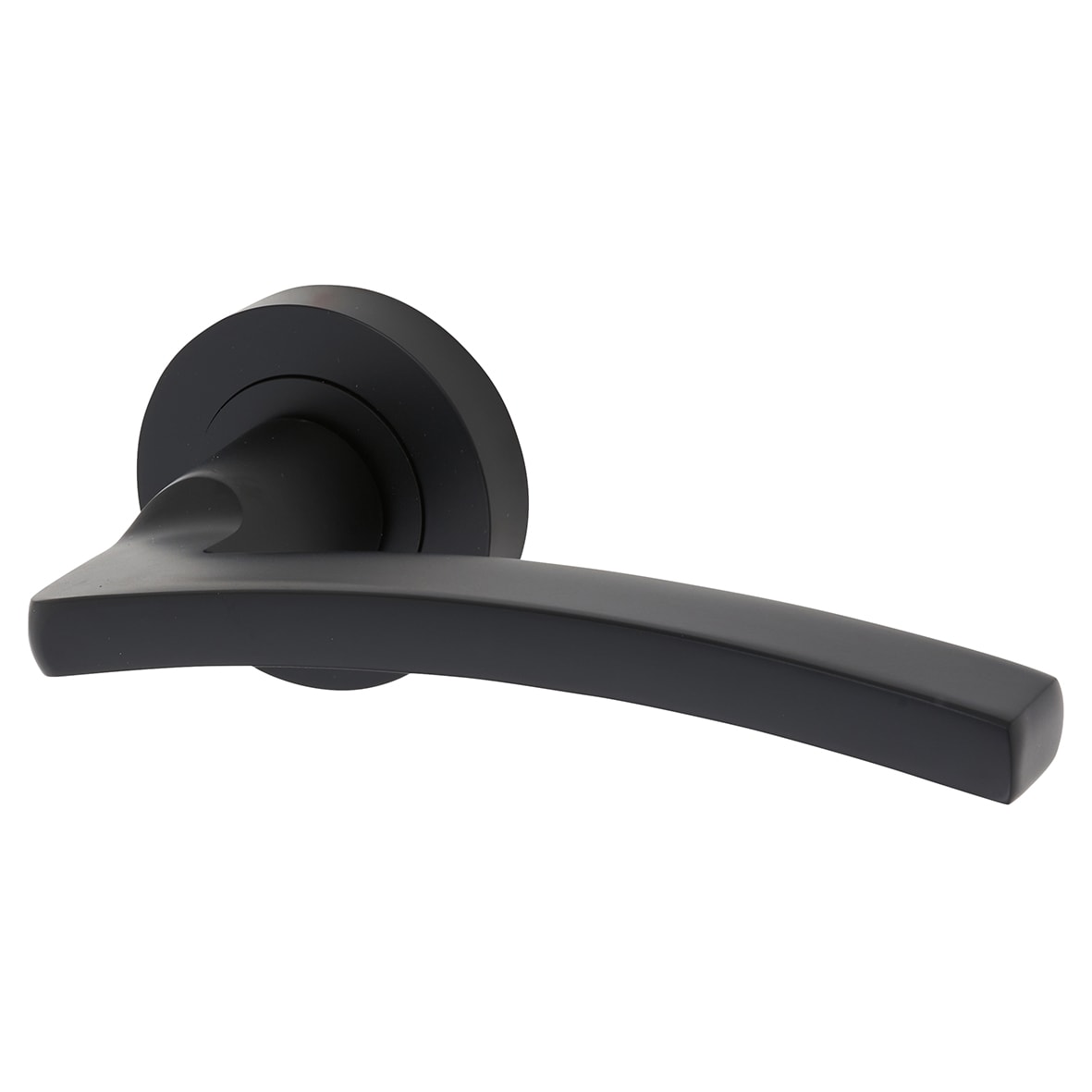 Brass Matt Black Latch Door Handles on Rose Ultimate Door Pack - Tavira Range - view 2