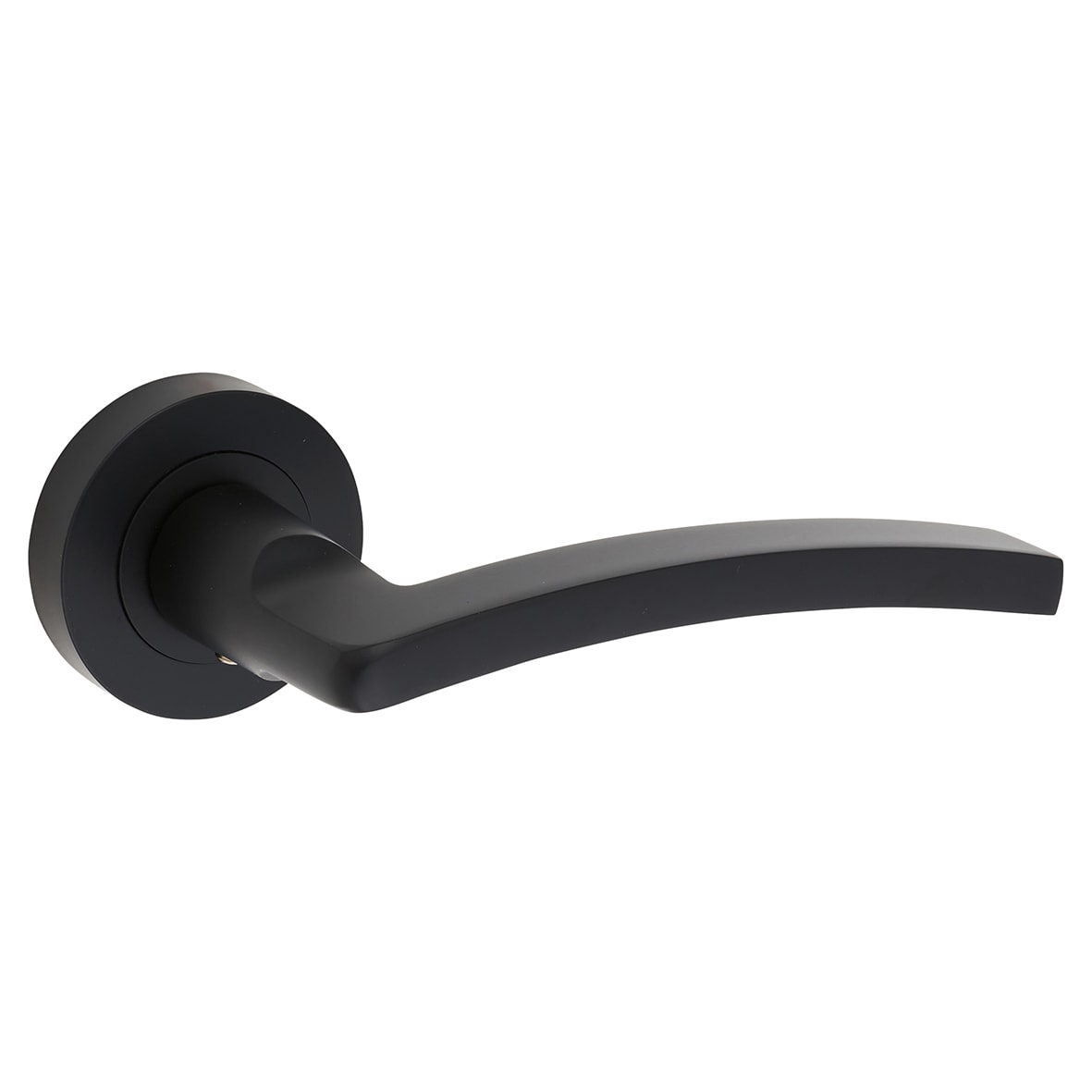 Brass Matt Black Latch Door Handles on Rose Ultimate Door Pack - Tavira Range - view 3