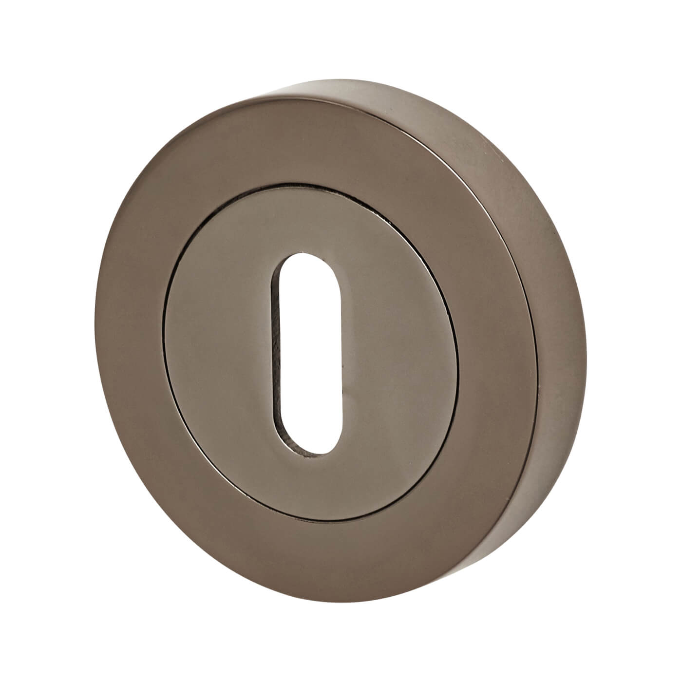 Escutcheon - 52mm Diameter - Keyhole - Black Nickel - view 2