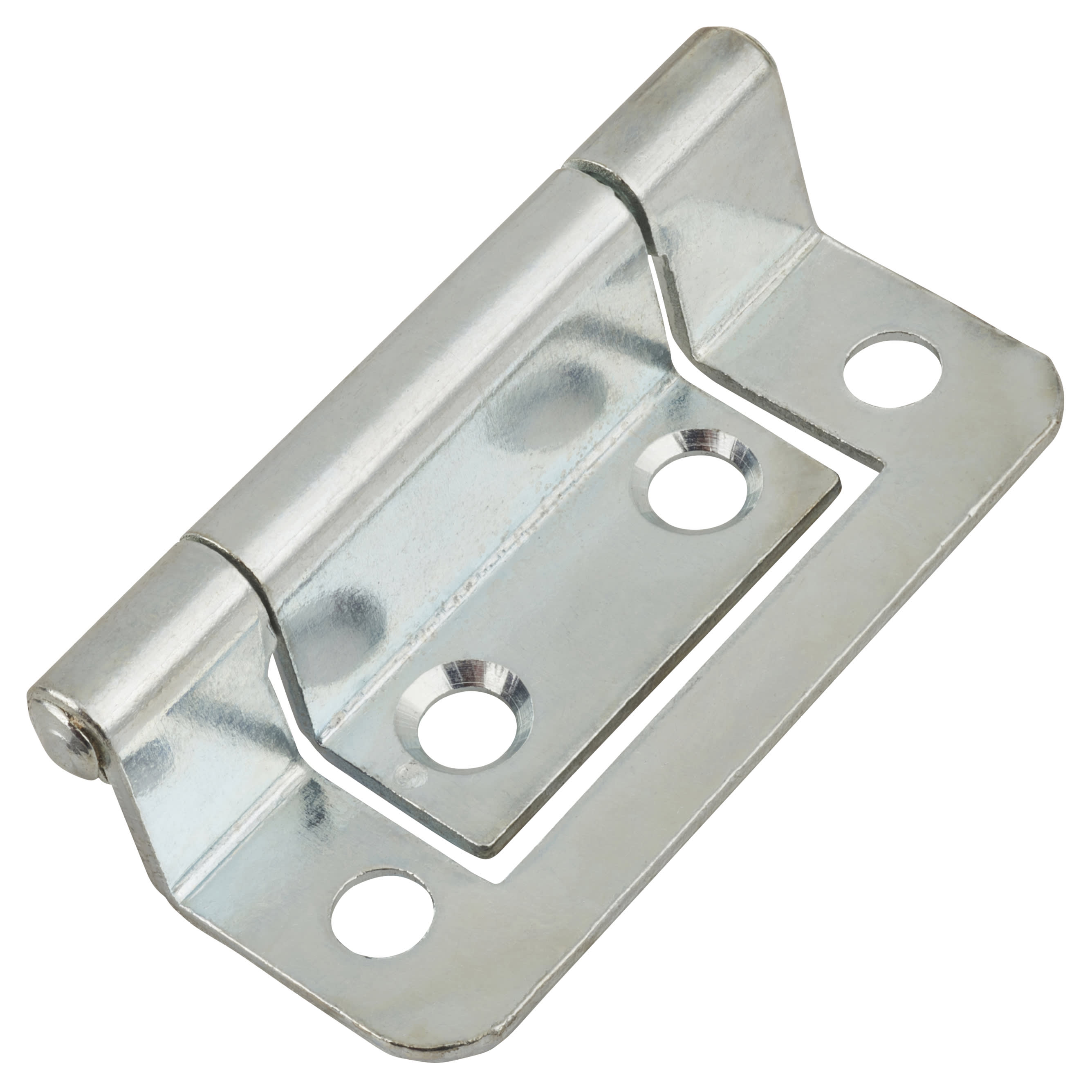 Cranked Type 2 Flush Cabinet Hinge - 50 x 10 x 1mm - Nickel Plated - Pack of 5 Pairs - view 3