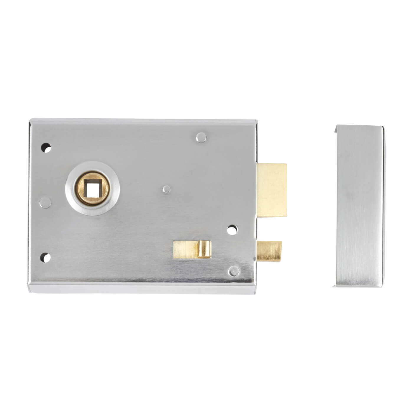 Rim Lock with Snib - 105 x 80mm - Polished Chrome - view 3