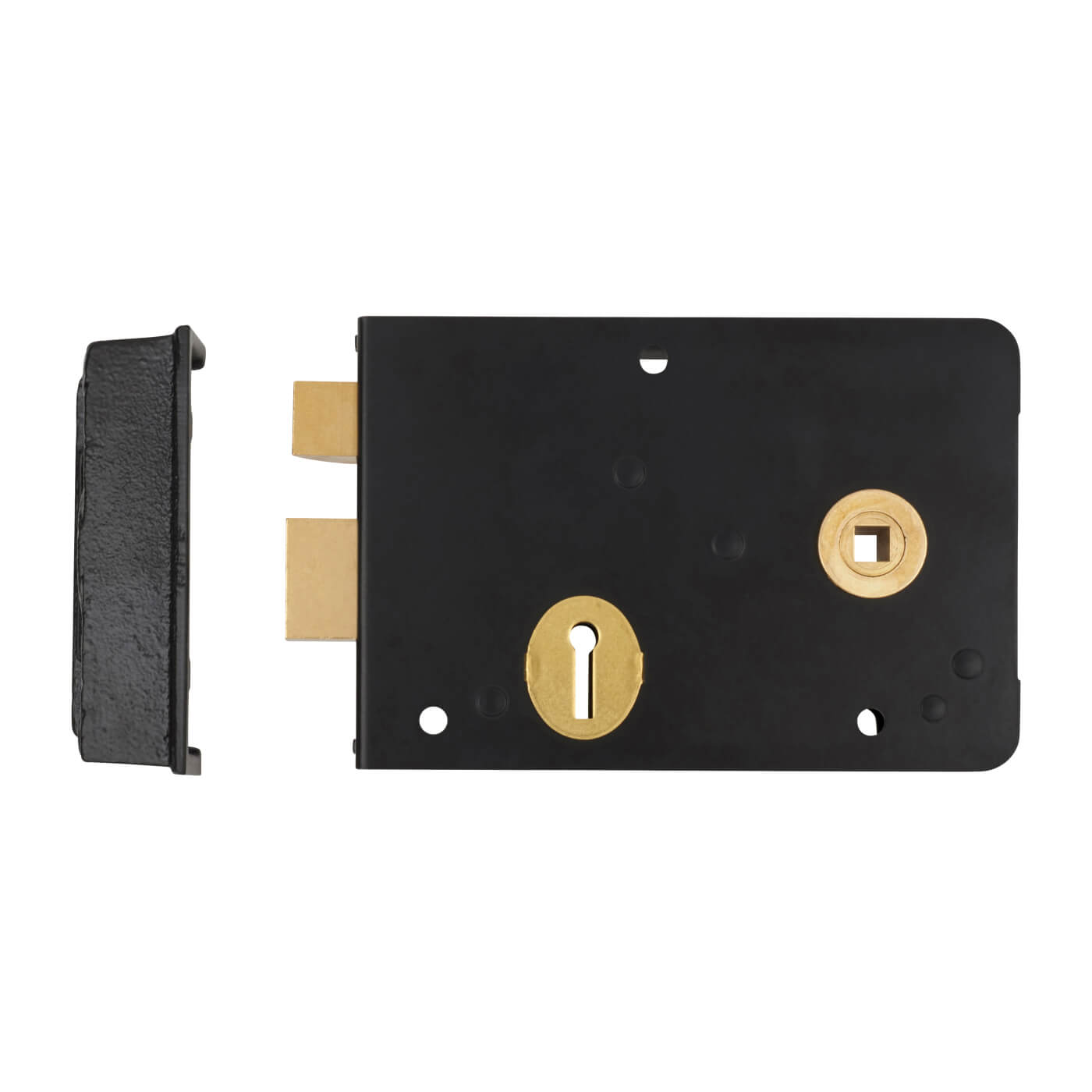 1439 Scotch Rim Lock - 155 x 106mm - Right Hand - Black - view 3