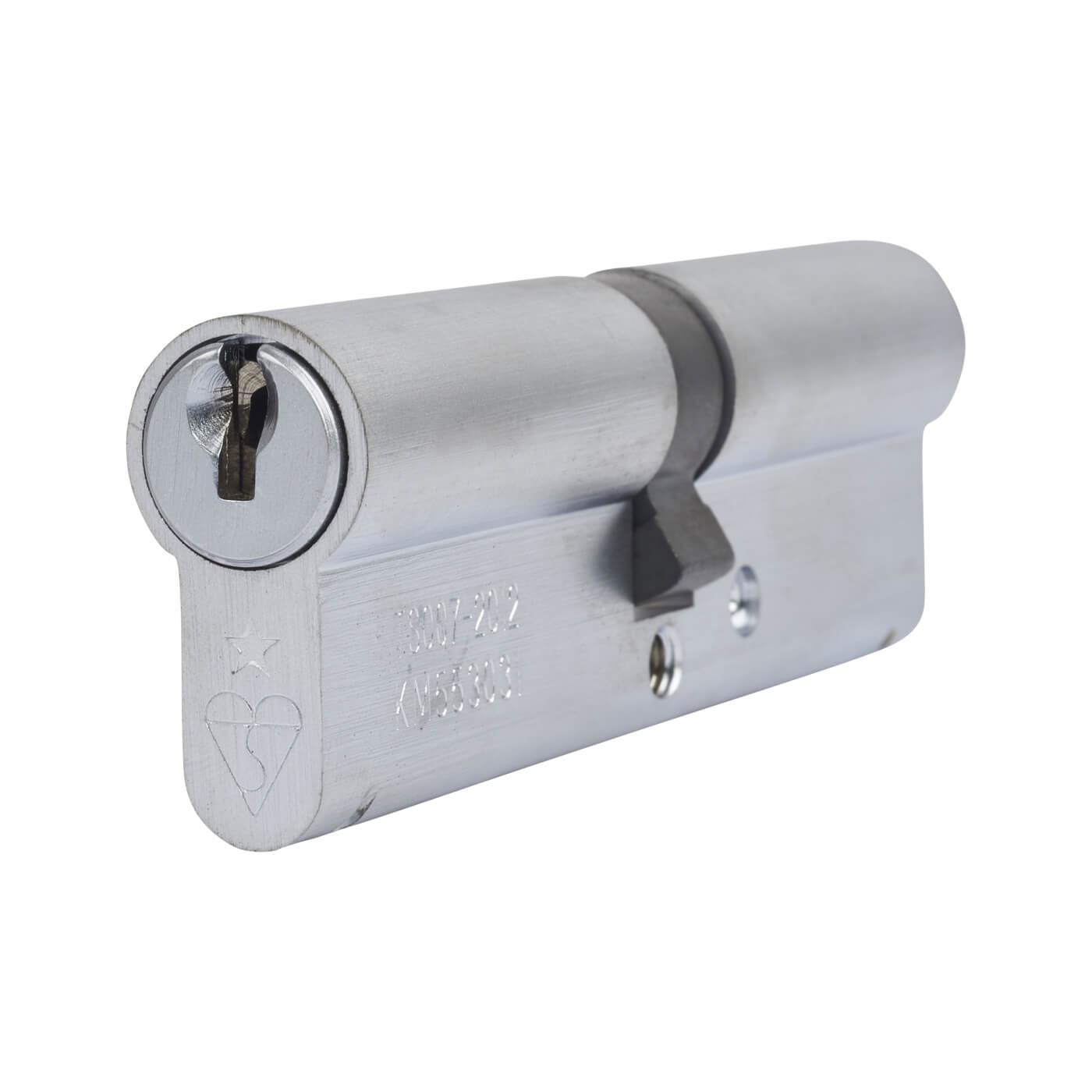 1 Star 6 Pin Kitemarked 100mm Euro Double Cylinder - 50 + 50mm - Satin Chrome - Keyed to Differ - view 2