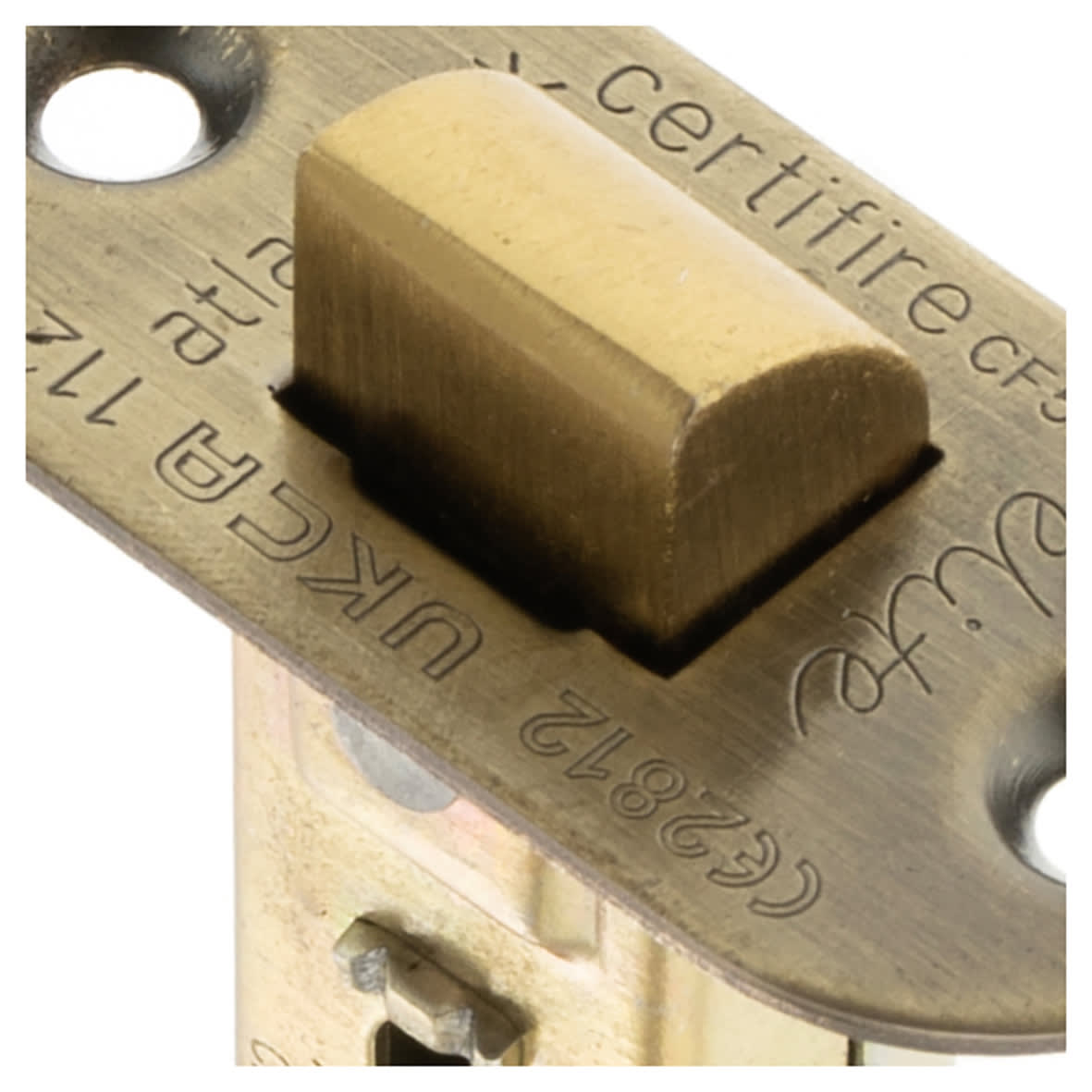 Fire-Rated Tubular Latch - 63mm Case - 45mm Backset - Radius - Antique Brass - view 4