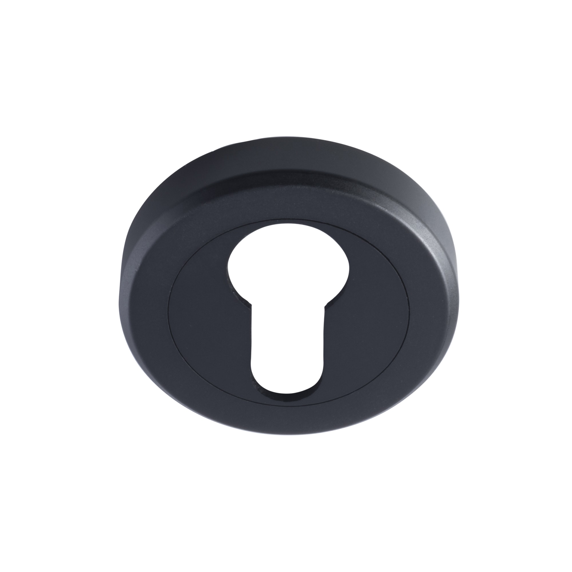 Brass Escutcheon - 50mm Diameter - Euro - Matt Black - view 2