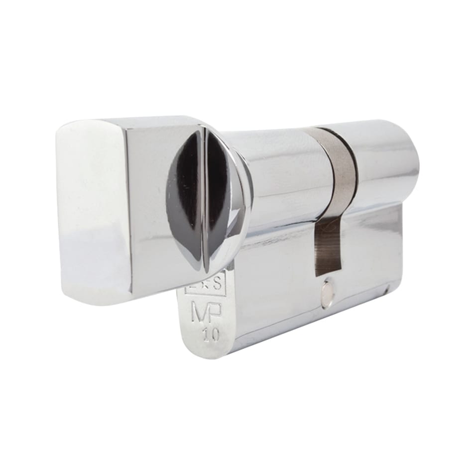 10 Pin 64mm Euro Thumbturn Cylinder - 32mm Turn + 32mm - Polished Chrome - Keyed Alike - view 3