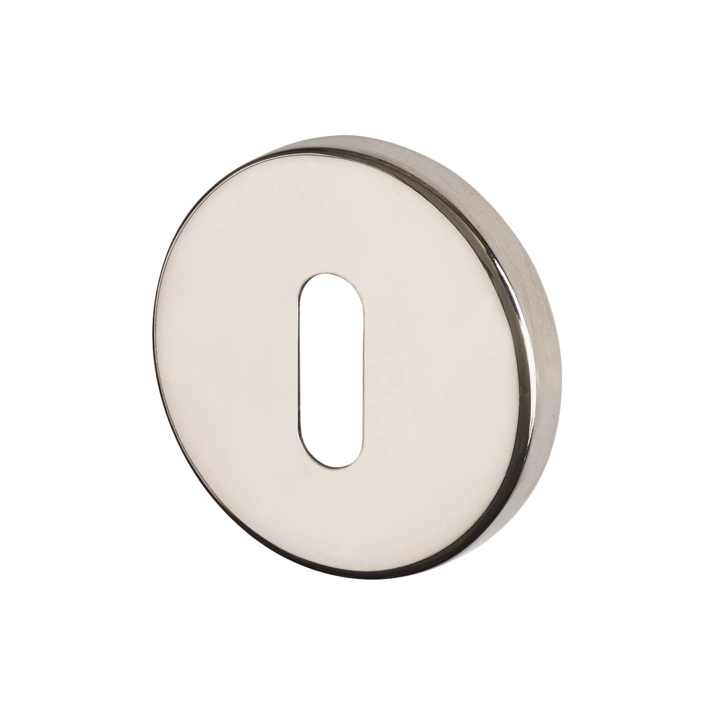 Escutcheon - 52mm Diameter - Keyhole - Polished Stainless Steel - view 2