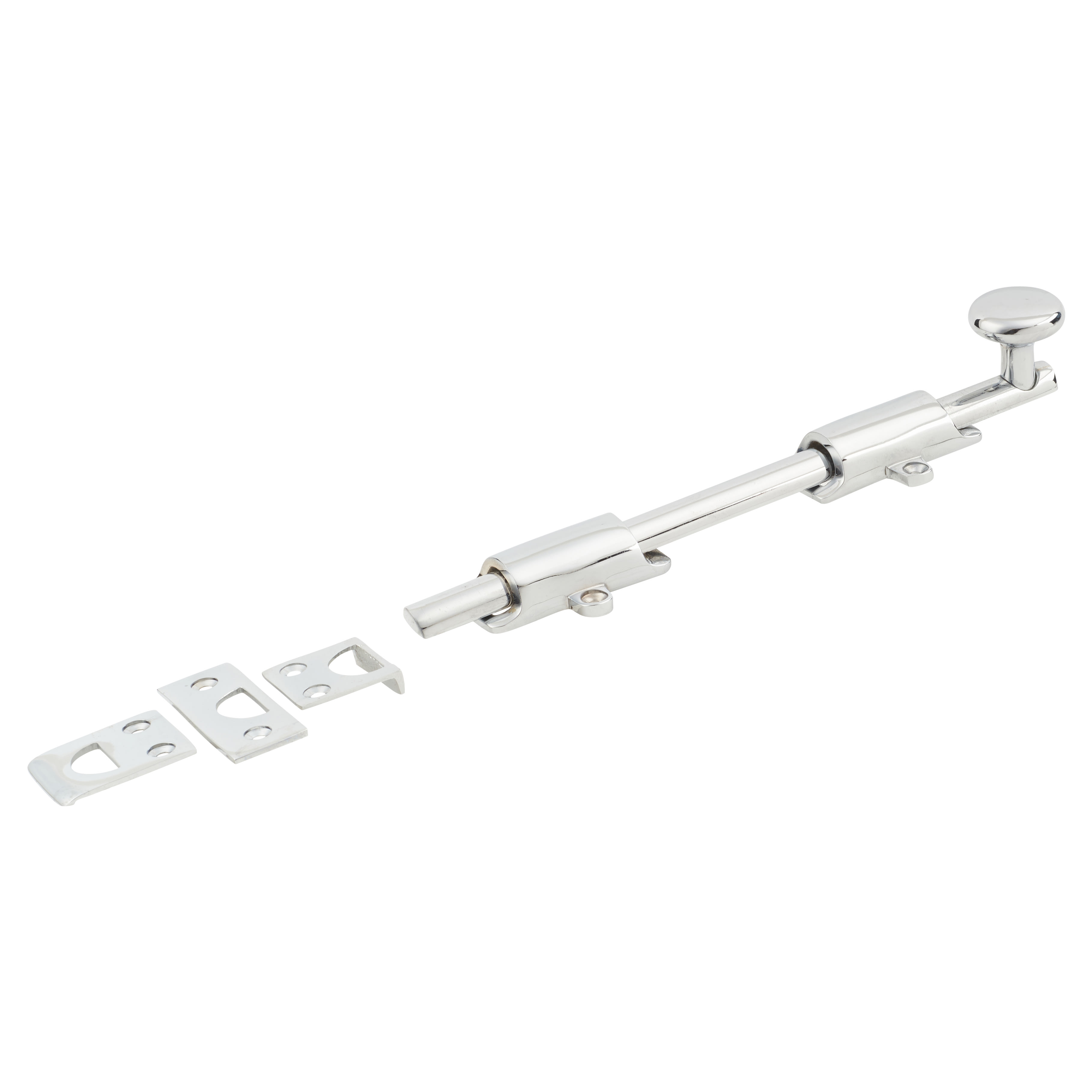 French Door Bolt/Flat Section Bolt - 202 x 42mm - Polished Chrome - view 2