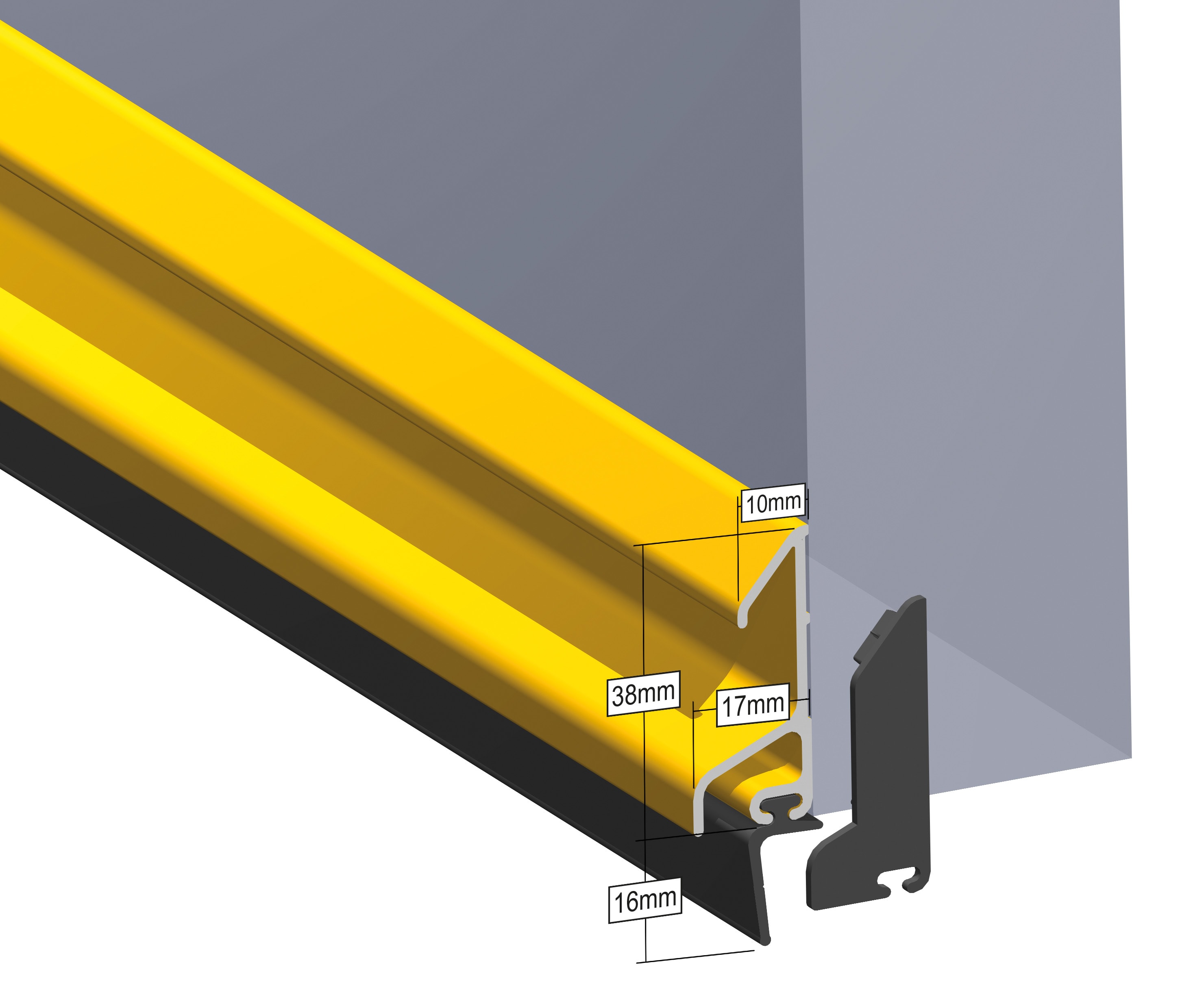 XRD Rain Deflector with Rubber Seal - 914mm Length - Inward/Outward Opening Doors - Gold - view 2