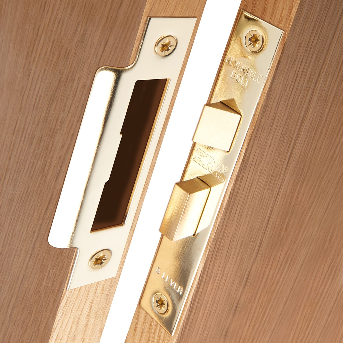 3 Lever Sashlock - 64mm Case - 44mm Backset - Polished Brass - view 5