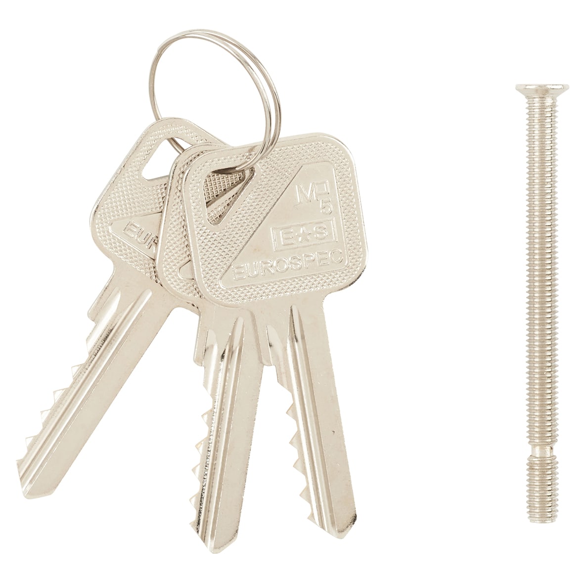 5 Pin 80mm Euro Double Cylinder - 40 + 40mm - Satin Chrome - Keyed to Differ - view 3