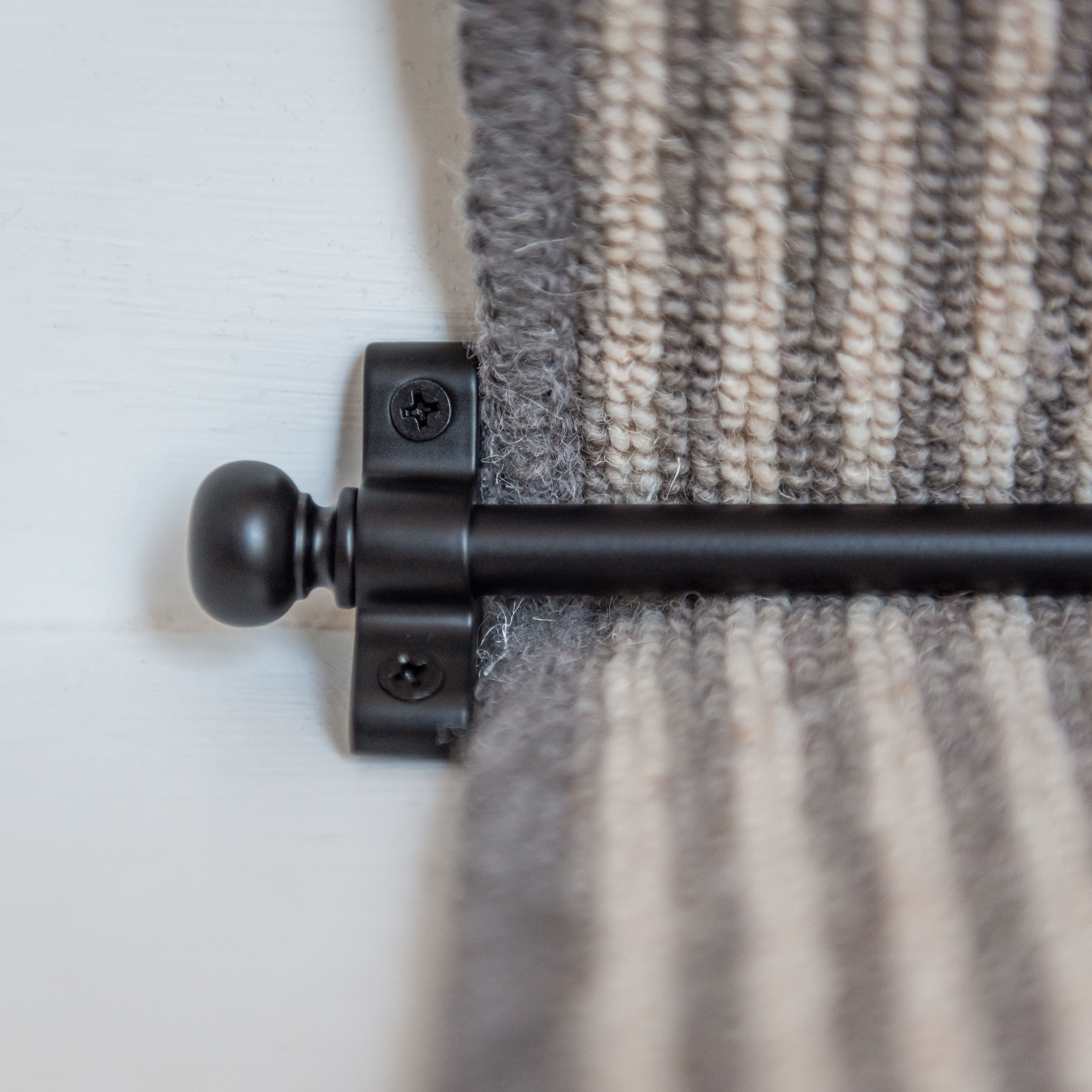 Stair Rod with Round Bulb Finials - 900mm Length - Matt Black - view 5