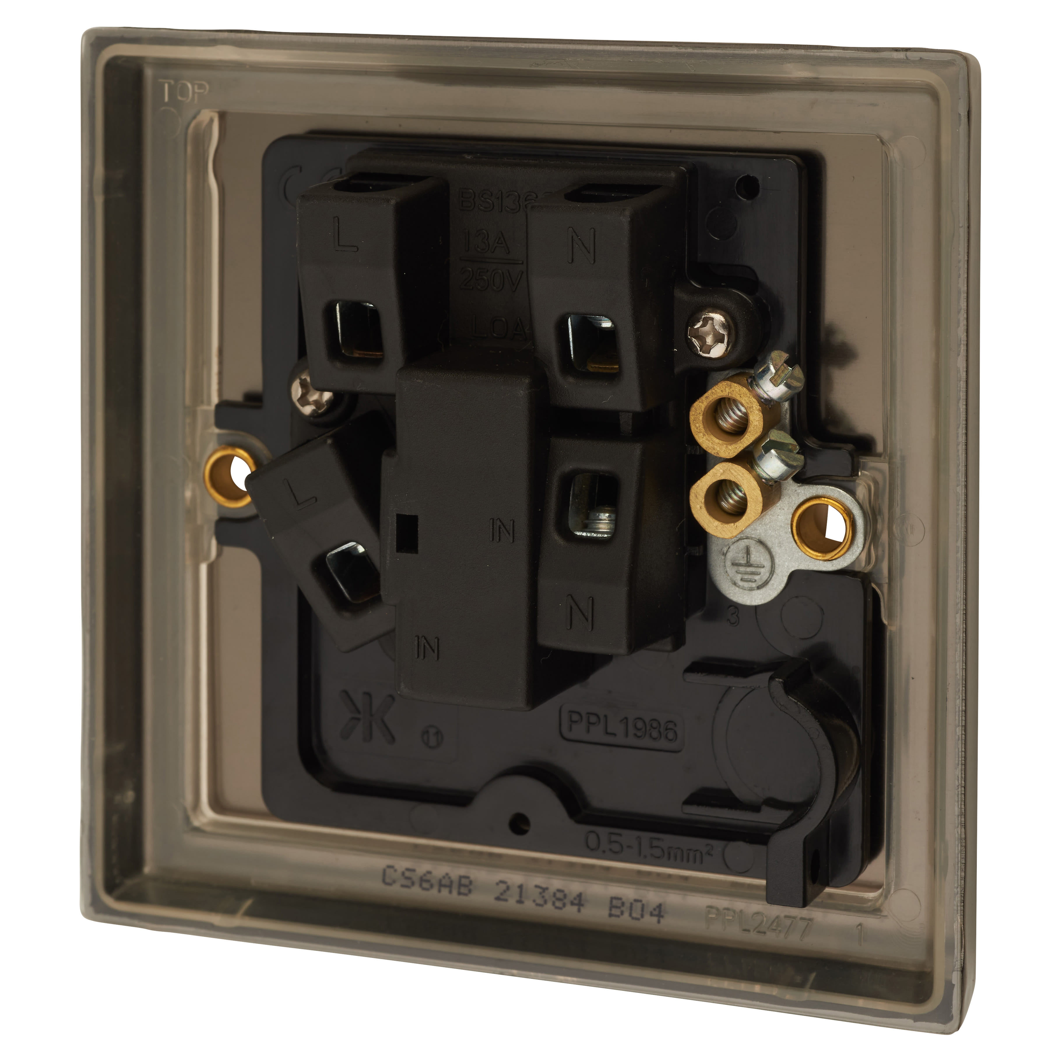 13A 1 Gang Unswitched Fused Spur - Antique Brass - view 3