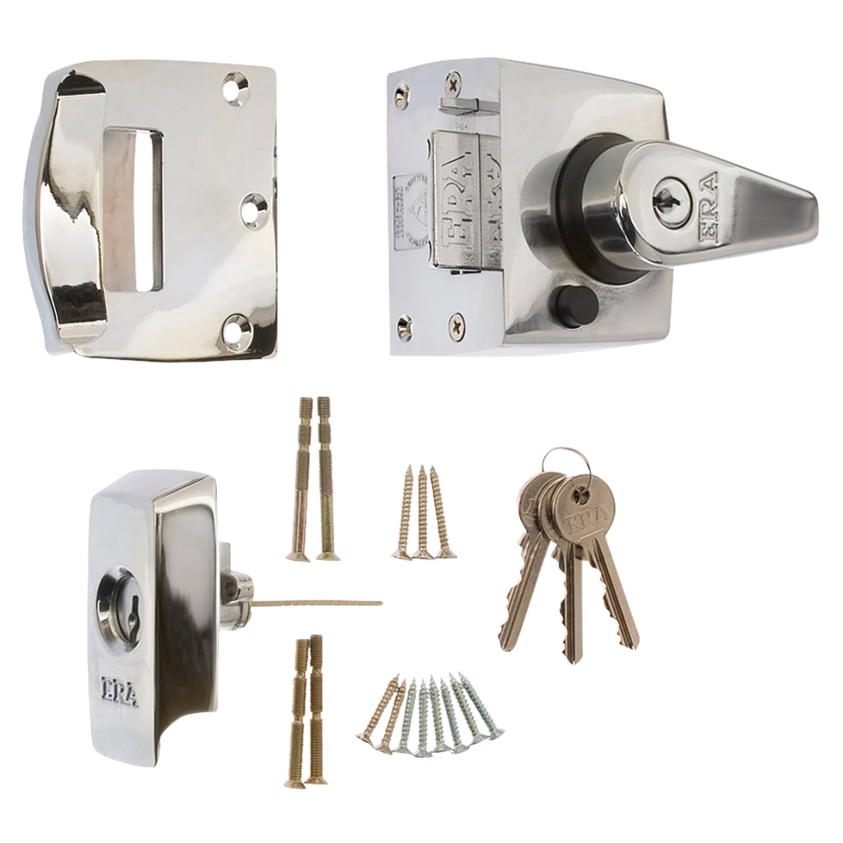 BS 3621:2007 Double Locking Nightlatch - 60mm Backset - Polished Chrome Case/Cylinder - view 3