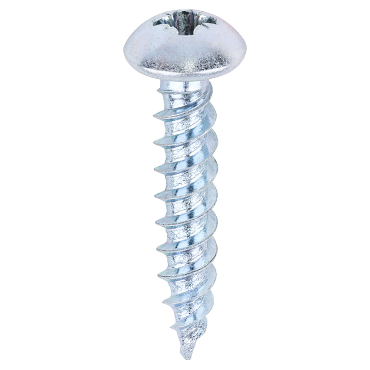Twin Threaded Pozi Round Head Wood Screws - 10 x 1" - Zinc Plated - Pack of 200 - view 2
