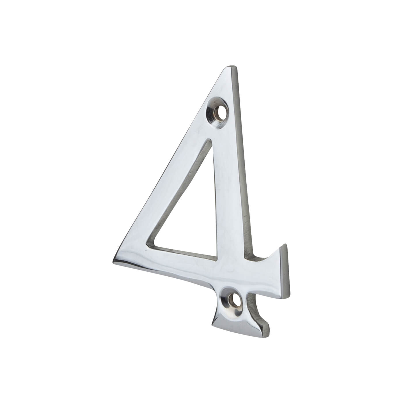 76mm Screw Fix Door Numeral - 4 - Polished Chrome - view 2